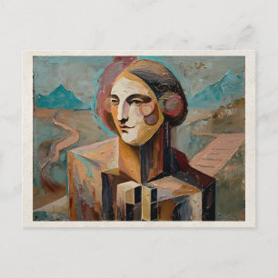 Carte Postale Œuvre d'art remixée par l'IA Femme abstraite