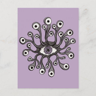 Carte Postale Œuvre d'art surréaliste de tentacule d'œil Weirdco
