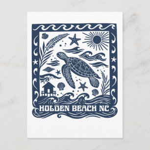 Carte Postale Œuvre d'art Tortue marine de Holden Beach NC