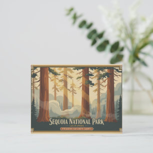 Carte Postale Œuvre d'art vintage du parc national de Séquoia en