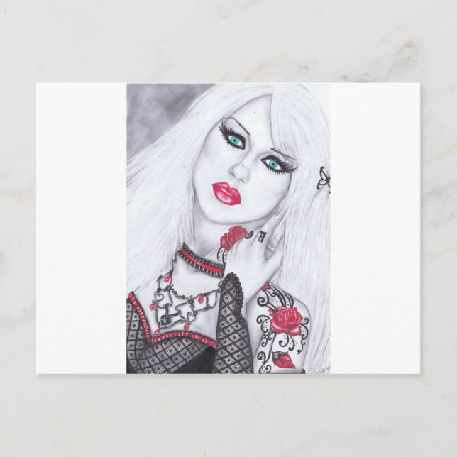 Carte Postale Oeuvre de belles dames et fleurs (Devant)