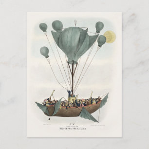 Carte Postale Oeuvre d'époque de Balloon Air Ship
