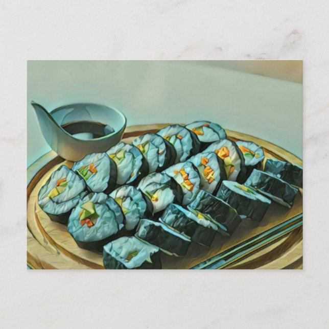 Carte Postale Oeuvre vintage de Sushi (Devant)