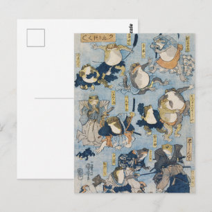 Carte Postale Œuvres d'art japonaises antiques de grenouilles gu