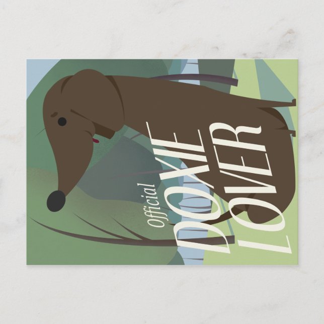 Carte Postale "Official Doxie Lover" cute dachshund (Devant)