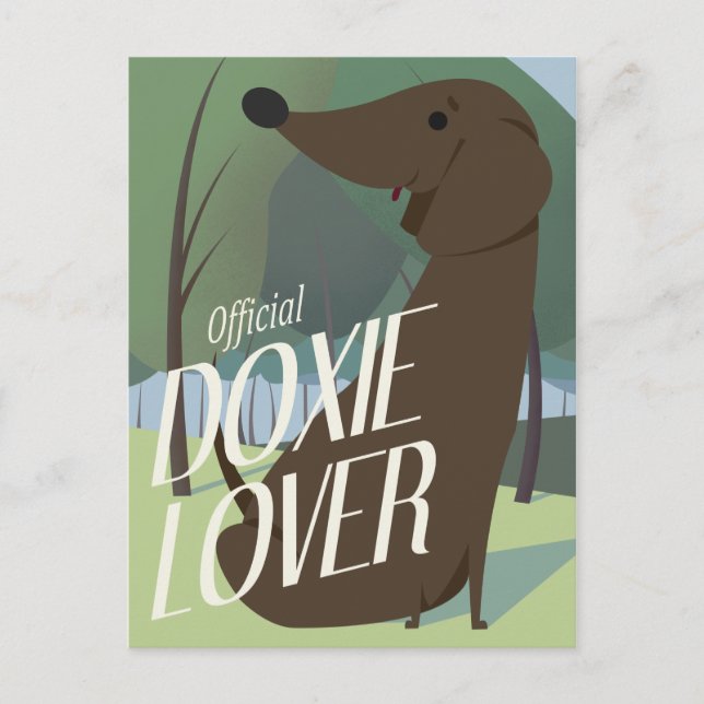Carte Postale "Official Doxie Lover" mignon dachshund (Devant)