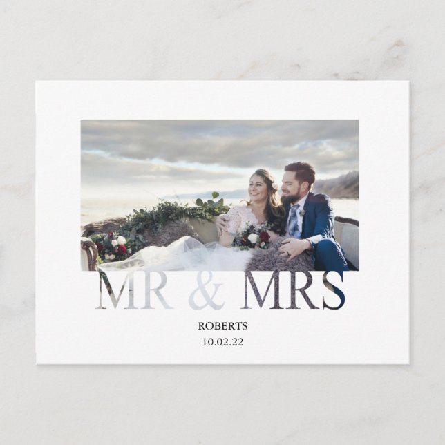 Carte Postale officiellement m. et mme mariage faire-part (Devant)