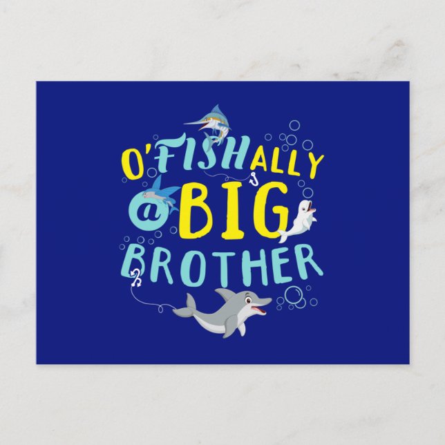 Carte Postale Officiellement - O'Fishally un jeu de mots Big Bro (Devant)