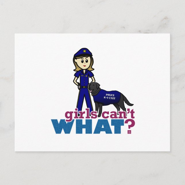 Carte Postale Officier de canine de police (Devant)