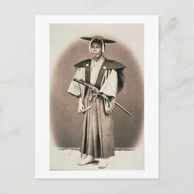 Carte Postale Officier de la Cour japonaise ou Samurai, vers 187 (Devant)