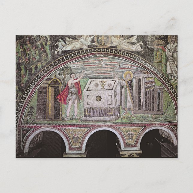 Carte Postale Offre Abel et Melchisedech à l'autel (Devant)