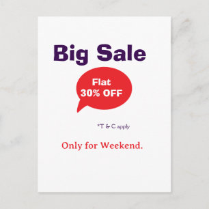 Carte Postale Offre de remise grande vente week-end magasin soci