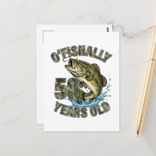 Carte Postale OFishally 50 Ans Amateur de Pêche 50e Anniversaire