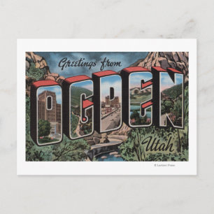 Carte Postale Ogden, UtahGrandes lettres ScènesOgden, UT