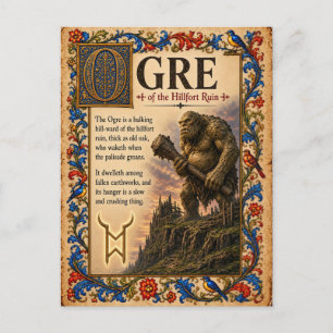 Carte Postale Ogre, Art du Bestiaire Médiéval