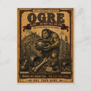 Carte Postale Ogre, Monstre de Cirque Vintage