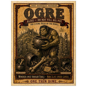 Carte Postale Ogre, Monstre de Cirque Vintage