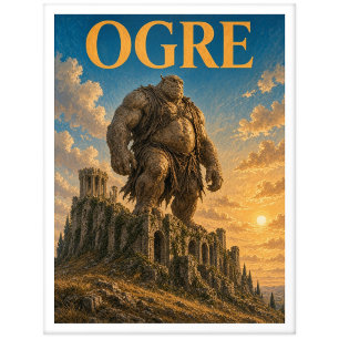 Carte Postale Ogre, monstre de fantasy gothique