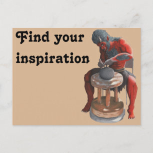 Carte postale Ogre Spinning Pottery Wheel Imaginai