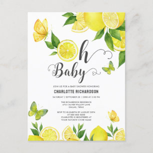 Carte Postale Oh Baby Citrus Lemon Baby shower sur mesure Invita