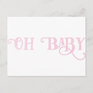 Carte Postale Oh Baby Personnalisé Fille Rose