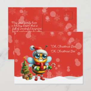 Carte Postale "Oh, BEE de Noël, Oh, BEE de Noël"
