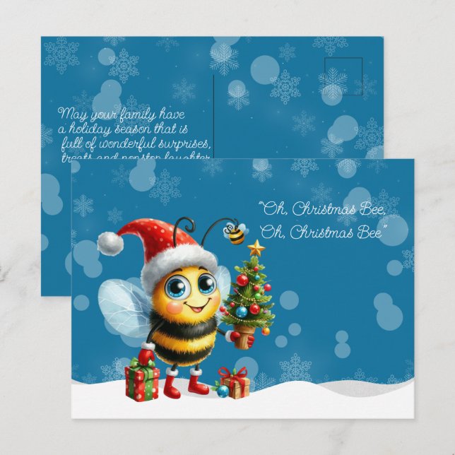 Carte Postale "Oh, BEE de Noël, Oh, BEE de Noël" (Devant / Derrière)