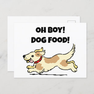 Carte Postale Oh Boy Chien Nourriture Drôle Faim Chiot Cartoon