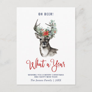 Carte Postale Oh Cerf Quelle Année Vœux de Noël
