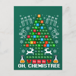 Carte Postale Oh Chemistree Christmas Chemistry Science Periodic
