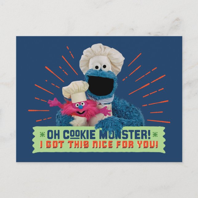 Carte Postale Oh Cookie Monster ! J'Ai Compris Ça Bien Pour Toi (Devant)