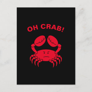 Carte Postale Oh Crab Funky Marine Life Animal de mer Crabby Pun