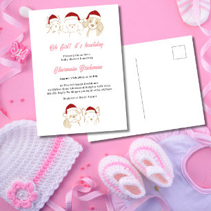 Carte Postale Oh Girl mignonne chiot Noël Howliday Baby shower