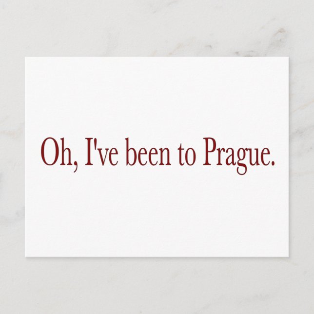 Carte Postale Oh, J'Ai Été À Prague (Devant)