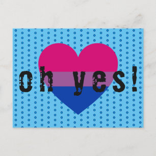 Carte Postale Oh Oui LGBT Bisexual Pride Coeur