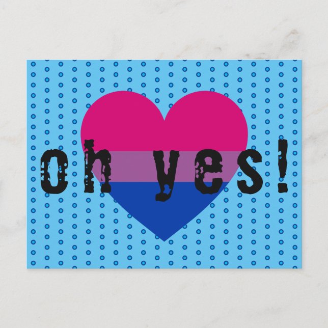 Carte Postale Oh Oui LGBT Bisexual Pride Coeur (Devant)
