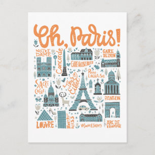 Carte Postale Oh, Paris !   Typographie urbaine