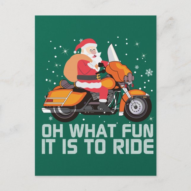Carte Postale Oh Quel Amusement C'Est De Circuler Père Noël Chri (Devant)
