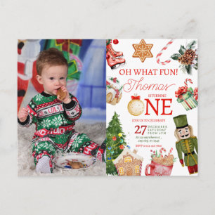 Carte Postale Oh Quel Amusement Noël Hiver Premier Anniversaire