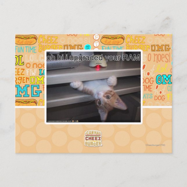 Carte Postale oh salut j'ai mis à niveau votre RAM (Devant)