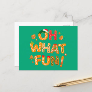 Carte Postale Oh What Fun Christmas Gingerbread Cookies