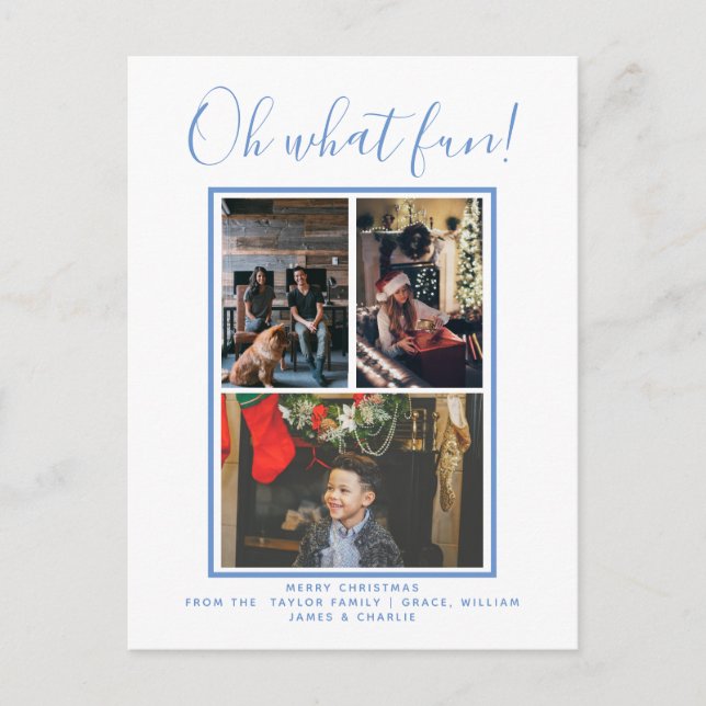 Carte Postale Oh What Fun Christmas Holiday Photo personnalisée (Devant)