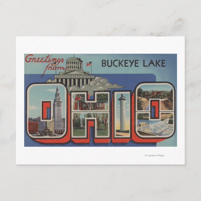Carte Postale Ohio Buckeye LakeGrandes lettresScènes Ohio (Devant)