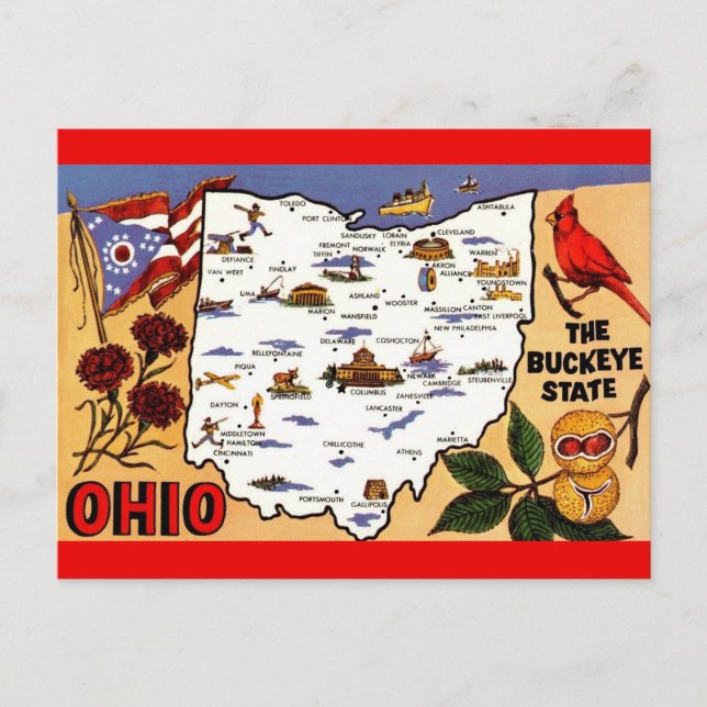 Carte postale Ohio Buckeye State (Devant)