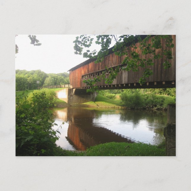 Carte Postale Ohio Covered Bridge and Stream (Devant)
