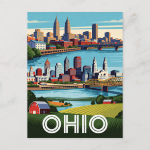 Carte Postale Ohio États-Unis Villes du lac Érié Et Voyages dans