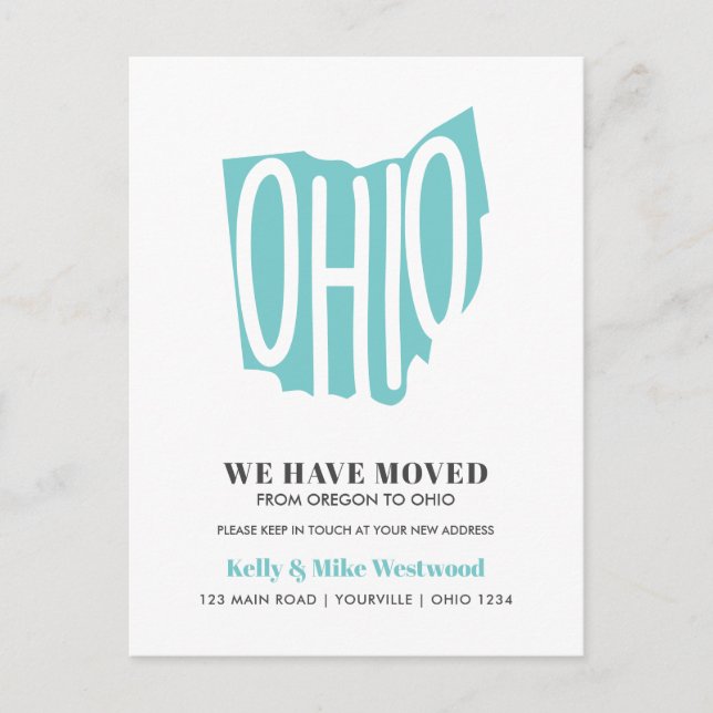 Carte Postale OHIO Nous avons déménagé Nouvelle adresse Nouvelle (Devant)