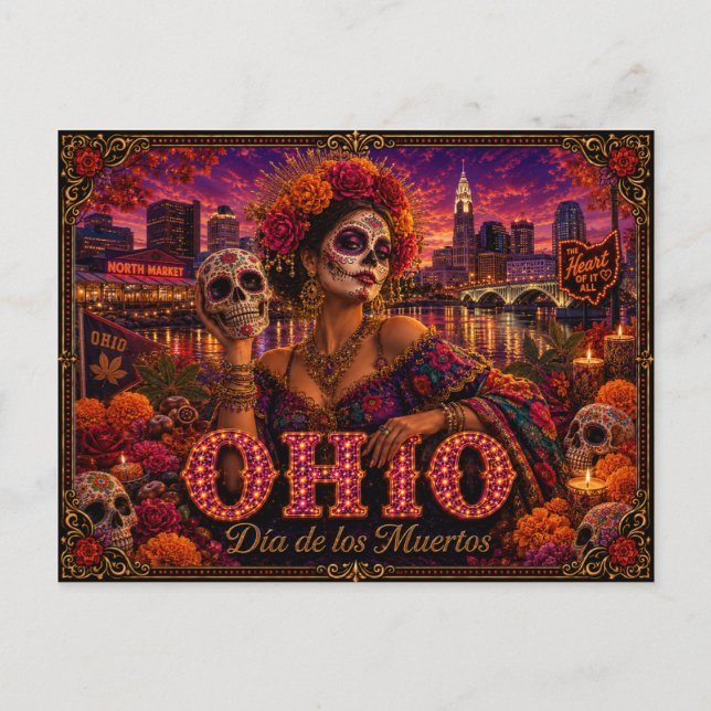 Carte Postale Ohio Rétro Día de los Muertos (Devant)