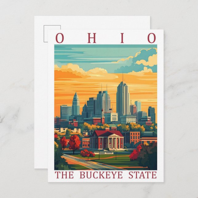 Carte Postale Ohio the Buckeye State USA Travel Place (Devant / Derrière)