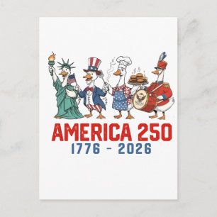Carte Postale Oie 4 juillet Amérique 250e 1776 2026 
